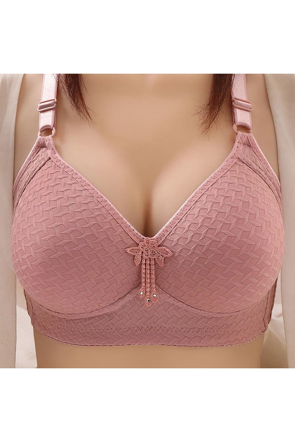 Fall Women Bras Full Coverage Gathered Underoutfit Wireless Plus Size for Large Bust Support Bra Lightly Comfort Minimizer Bra