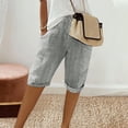 thumbnail image 1 of Aboser Fashion Striped Bermuda Shorts for Women Petite Knee Length Shorts Casual High Waist Shorts Summer Lightweight Loose Shorts, 1 of 6