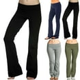 thumbnail image 1 of Aboser Flare Yoga Pants Women Petite Low Rise Leggings Stretch Bootcut Workout Pants Full Length Foldover Trousers Athletic Gym Running Leggings, 1 of 4