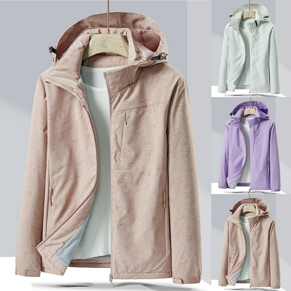 Aboser Fleece Lined Rain Jackets for Women Plus Size Waterproof Windbreaker Winter Thick Sherpa Raincoats Breathable Windproof Rain Jacket for Outdoor Travel Hiking