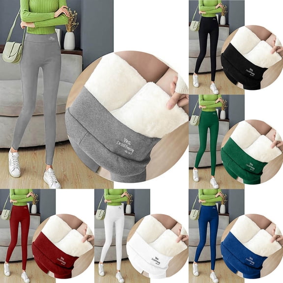 Aboser Fleece Lined Tight Leggings for Women High Waisted Sherpa Yoga Pants Warm Winter Tights Stretchy Full Length Legging Comfy Soft Plush Pants Green M