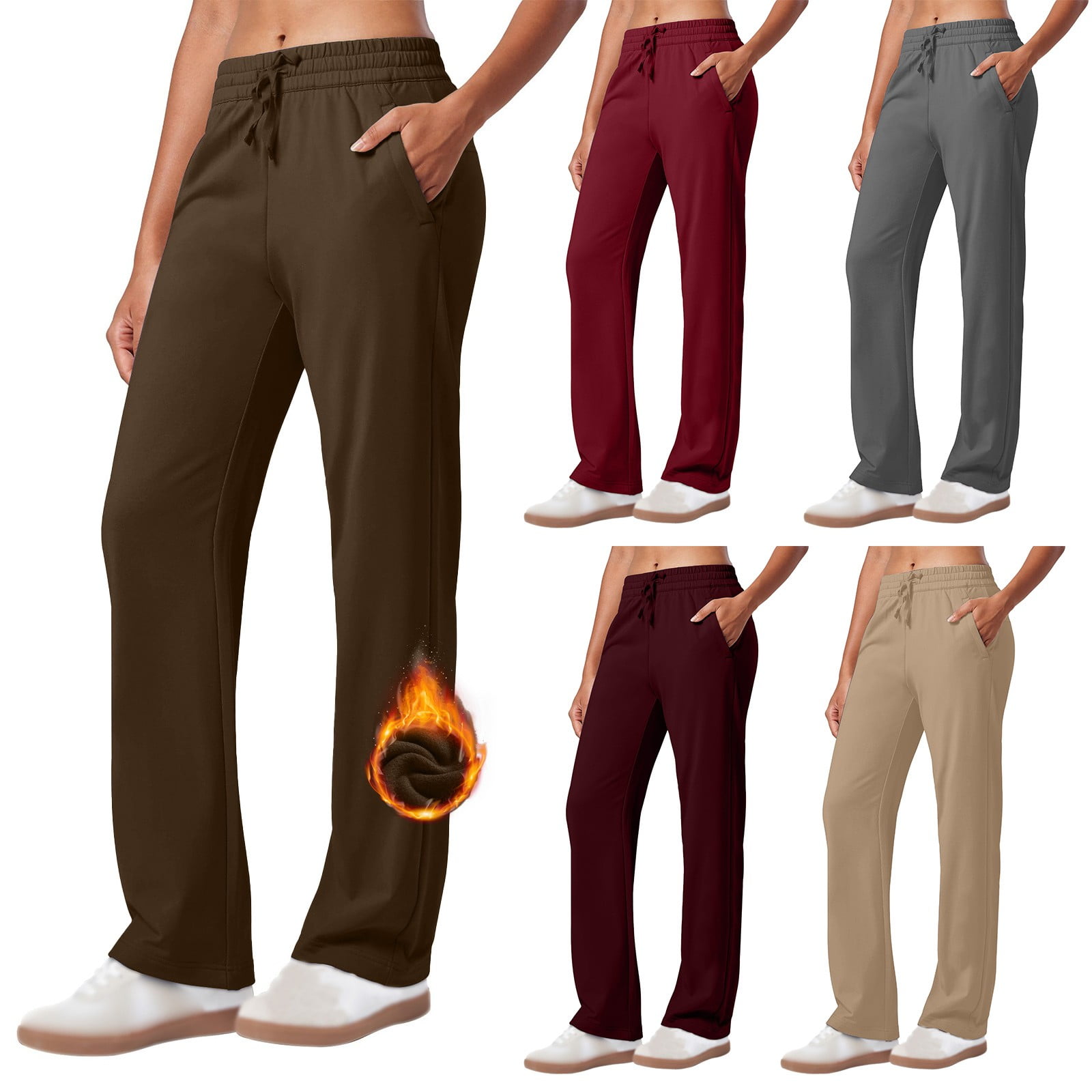 Aboser Fleece Sweatpants for Women High Waisted Joggers Pants ...