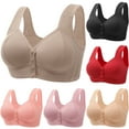 thumbnail image 1 of Aboser Front Closure Wireless Bras for Women Breathable Seamless Everyday Bra Comfort Soft Smooth Back Bras Full Coverage Daisy Bras for Older Women Red 44, 1 of 3