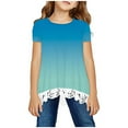 thumbnail image 1 of Aboser Girls Casual Tunic Tops Cute Short Sleeve T-Shirt Fashion Tie-dye Graphic Tees Loose Round Neck Blouse Shirt Boho Beach Tops for 3-14 Years, 1 of 5