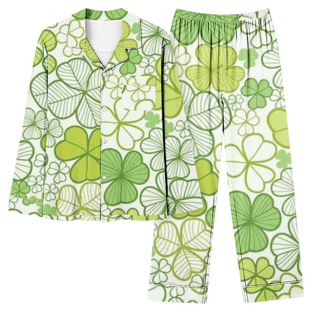 Aboser Girls Pajama Sets,Pajamas Set for Women Long Sleeve Sleepwear Button Down Nightwear with Long Pants Soft Summer Solid Pjs Lounge Set