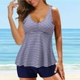 thumbnail image 1 of Aboser Girls Tankini Swimsuits for Women Fashion Leopard Print Bathing Suit Two Piece Tankini Sets Tummy Control Swim Dress with Boyshorts Swimsuit, 1 of 7