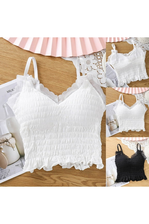 Going Out Corset Tank Tops for Women Y2k Top Elegant Ruffle Trim Camisole Adjustable Strap Bride Undershirts Stretchy Sleeveless Tube Tops White Free Size