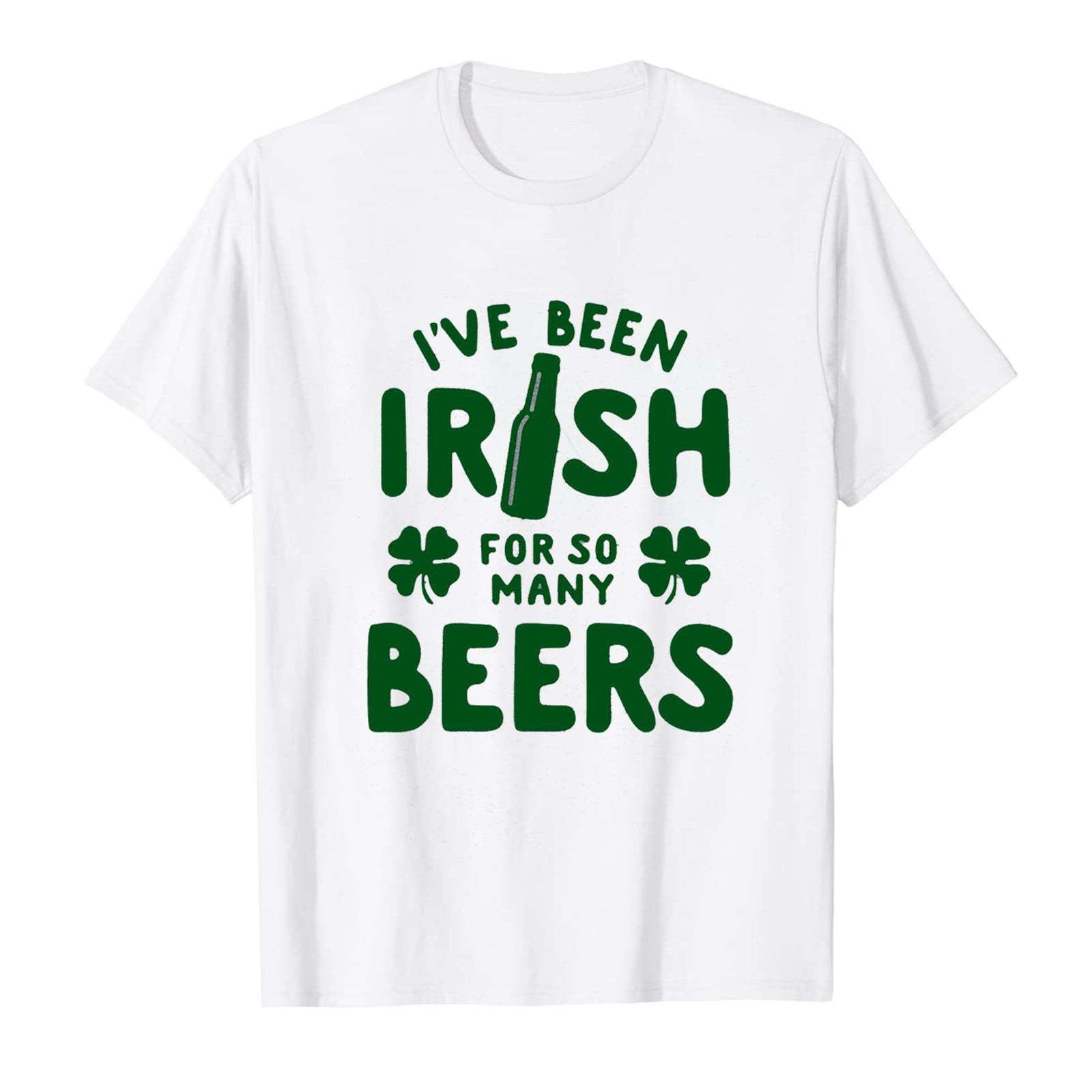 Aboser Happy St Patricks Day Tshirts Women 2024 Cute Four Leaf Clover Graphic Tees Oversized 0690