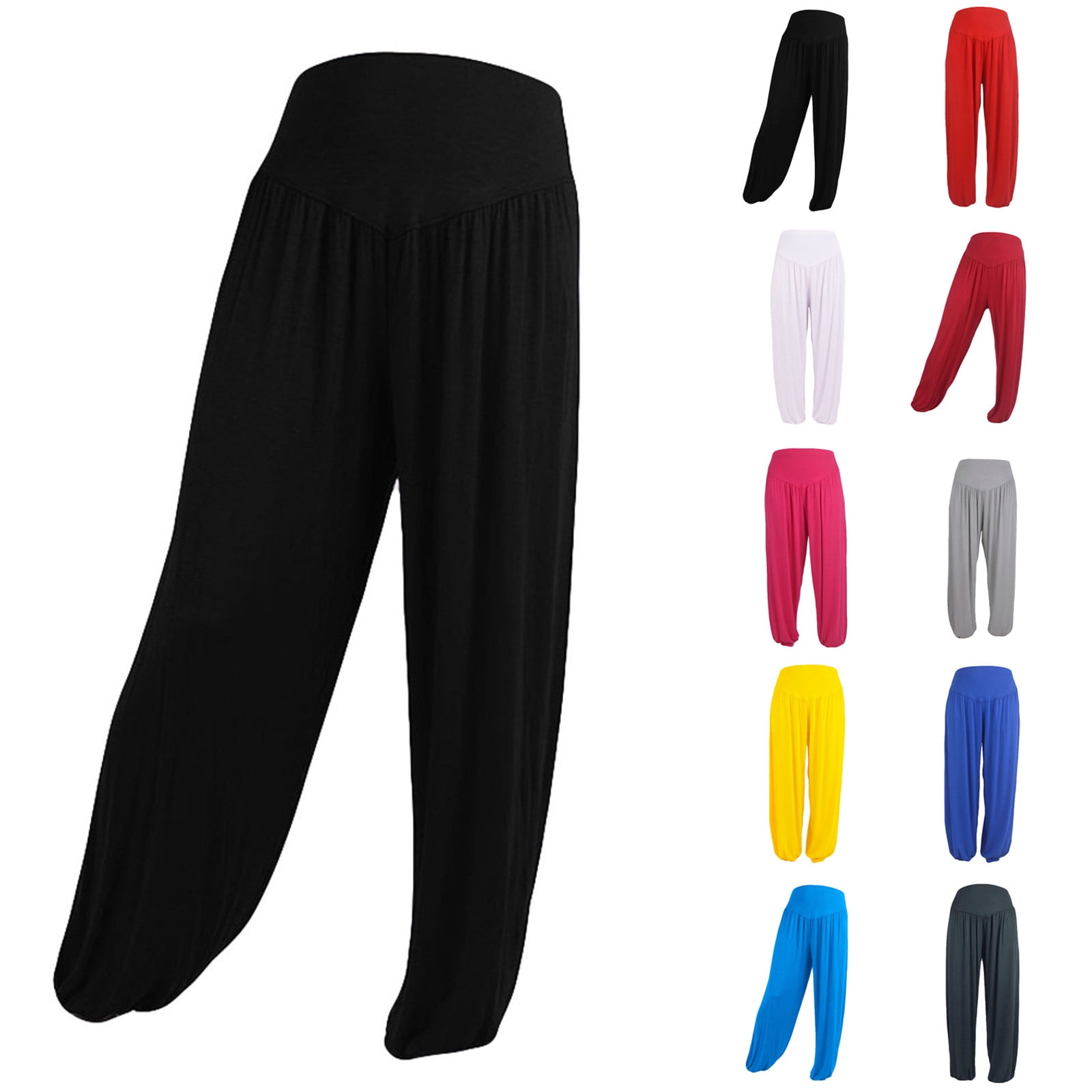 Aboser Harem Pants for Women High Waisted Dance Yoga Pants Baggy Sports ...