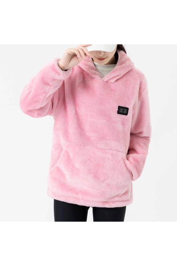 Heated Hoodie Plus Size Electric Heated Pullover Sweatshirt Warming Fleece Heating Sweatshirts Winter Fuzzy USB Rechargeable Heating Hoodies