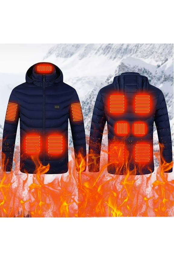 Heated Jacket for Women and Men 2026 Upgraded Plus Size Electric Heated Hoodie Smart Control Heating Puffer Jackets Winter Windproof Outwear Coat without Power Bank