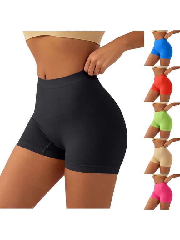 High Waist Biker Shorts for Women Butt Scrunch Lifting Yoga Shorts Tummy Control Seamless Booty Shorts Gym Running Workout Shorts 5''