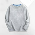 thumbnail image 1 of Aboser Kids Boys Basic Shirt Long Sleeve Fall Pullover Soft Solid Color Tops Casual Plain T Shirts Cozy Round Neck Tee Clothes Size 90-150, 1 of 3