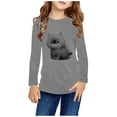 thumbnail image 1 of Aboser Kids Boys Graphic Tee with Long Sleeves Casual Plain T-Shirts Cute Cat Print Tees Soft Round Neck Layering Tops Toddler Girls Basic Tunic Blouse, 1 of 5