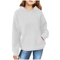thumbnail image 1 of Aboser Kids Hoodies for Boys 7-8 Unisex Kids Waffle Pullover Sweatshirt Fall Casual Hoodie Tops Solid Color Classic Hooded Sweatshirts with Big Pockets for 4-14T Boys Girls, 1 of 3