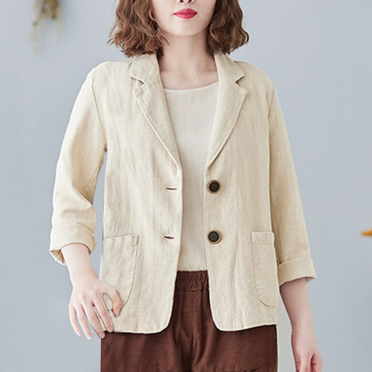 Aboser Linen Blazer Women Oversized Lightweight Cardigan Long