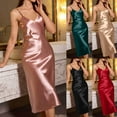thumbnail image 1 of Aboser Long Satin Slip Nightgown for Women V Neck Backless Sleep Dress Silky Evening Loungewear Bridal Chemise Nightshirt Thin Soft Sleeveless Nightdress, 1 of 8