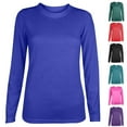 thumbnail image 1 of Aboser Long Sleeve Basic Shirts for Women Casual Round Neck T Shirt Solid Color Tee Tops Loose Fitting Layering Top Fall Clothes Hot Pink XL, 1 of 5