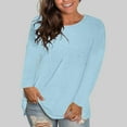 thumbnail image 1 of Aboser Long Sleeve T Shirts for Women Basic Tees Plus Size Crewneck Shirt Loose Fitted Solid Color Tshirts Comfy Breathable Plain Tops, 1 of 7