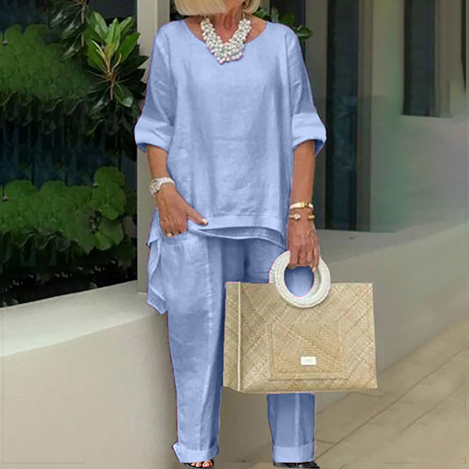 Womens T Shirt Trouser Luxury Lounge Set