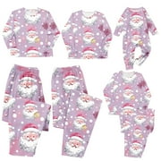 ABOSER Matching Family Christmas Pajamas Sets Funny 3D Pink Christmas Sleepwear Cozy Long Sleeve Top and Pants Jammies Sets for the Whole Family Holiday Pjs Outfit