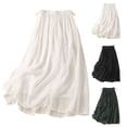 thumbnail image 1 of Aboser Maxi Skirts for Women Flowy A Line Beach Skirt Lightweight Cotton Linen Long Skirts Elastic High Waisted Skirt, 1 of 9