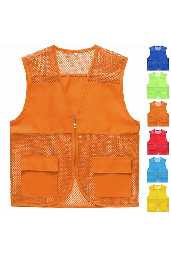 Mens Womens Travel Hiking Vest with Pockets Outdoor Work Cargo Jackets Summer Breathable Sleeveless Safety Vests Photography Waistcoat Jacket for Adults and Youth