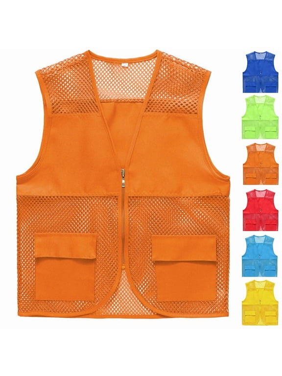 Mens Womens Travel Hiking Vest with Pockets Outdoor Work Cargo Jackets Summer Breathable Sleeveless Safety Vests Photography Waistcoat Jacket for Adults and Youth