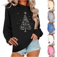 thumbnail image 1 of Aboser Merry Christmas Sweatshirts for Women Retro Xmas Tree Graphic Sweatshirt Oversized Cozy Long Sleeve Fall Pullover Tops Loose Fit Crewneck Sweaters Khaki L, 1 of 7