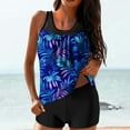 thumbnail image 1 of Aboser Modest Tankini Swimsuits for Women with Built in Padded Tropical Print Modest Bathing Suit Loose Fit Mesh Patchwork Beachwear Tummy Control Two Piece Swim Suits, 1 of 6