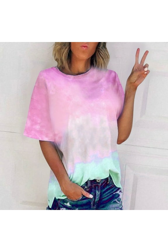 Neon Tshirts for Women Summer Fashion Graphic Tees Casual Short Sleeve T-Shirt Loose Crewneck Pullover Shirts