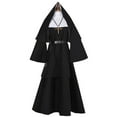Aboser Nun Costume for Women Traditional Black Robe and Habit Religious