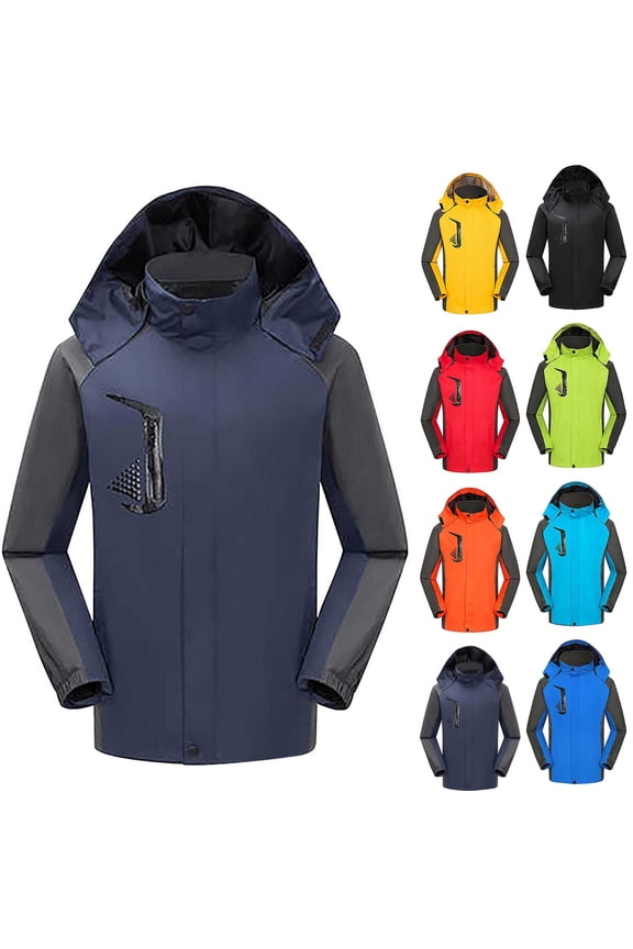 Outdoor Waterproof Rain Jacket Women Plus Size Light Weight Windbreaker Softshell Full Zip Rain Coats with Hood for Hiking Climbing Travel