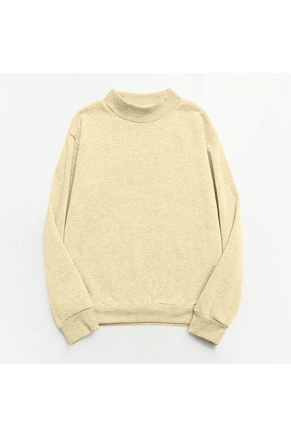 Oversized Mock Neck Sweatshirt for Women Plus Size Long Sleeve Shirts Loose Drop Shoulder Pullover Cute Tops Casual Soft Sweatshirts