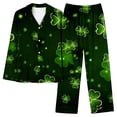 thumbnail image 1 of Aboser Pajama for Women 2 Piece Outfit St Patricks Day Gift Cozy Soft Sleepwear Long Sleeve Loungewear Set Lucky Shamrock Clover Nightwear, 1 of 4