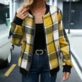 thumbnail image 1 of Aboser Plaid Bomber Jackets for Women Retro Chequered Print Windbreaker Zip Up Cropped Jacket Casual Stand Collar Outerwear Lightweight Long Sleeve Coat with Pockets, 1 of 7