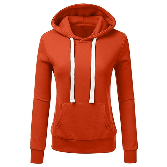 Aboser Plain Casual Sweatshirts for Women Hoodies Long Sleeve Solid Tops Drawstring Crewneck Loose Fit Pullovers Shirts