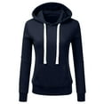 thumbnail image 1 of Aboser Plain Casual Sweatshirts for Women Hoodies Long Sleeve Solid Tops Drawstring Crewneck Loose Fit Pullovers Shirts, 1 of 3