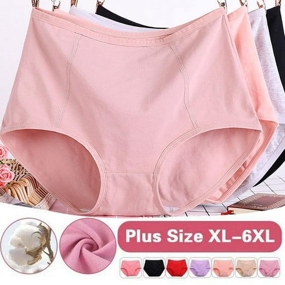 Aboser Plus Size Cotton Underwear for Women Breathable High Waisted Panties Soft Full Coverage Underwear Ladies Briefs