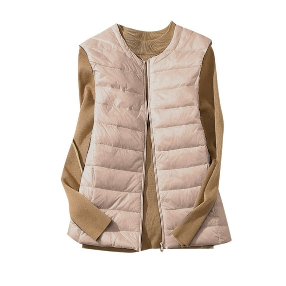 Aboser Plus Size Puffer Vest for Women Portable Padded Jacket Warm Lightweight Quilted Coat Sleeveless Zip Up Vests Packable Winter Waistcoat