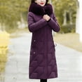 thumbnail image 1 of Aboser Plus Size Winter Coats for Women With Faux Fur Collar Long Jacket Trendy Diamond Quilted Coat Simple Full Zip Overcoats, 1 of 6