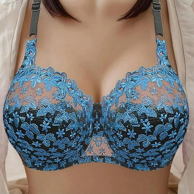 Aboser Push Up Bras for Women Plus Size Bras Embroidered Lace Cup T shirt Bra Full Coverage Wireless Bras for Large Breast Support and Lift Bralette Walmart