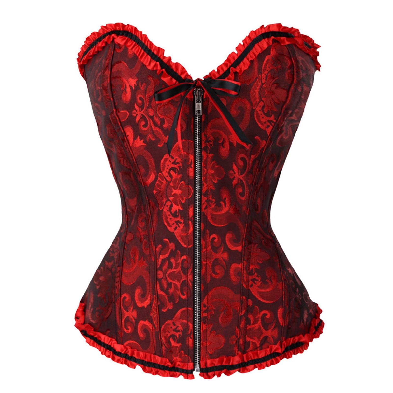 Orchid & Black Two-Toned Corset with Molded Zipper Front and Laced