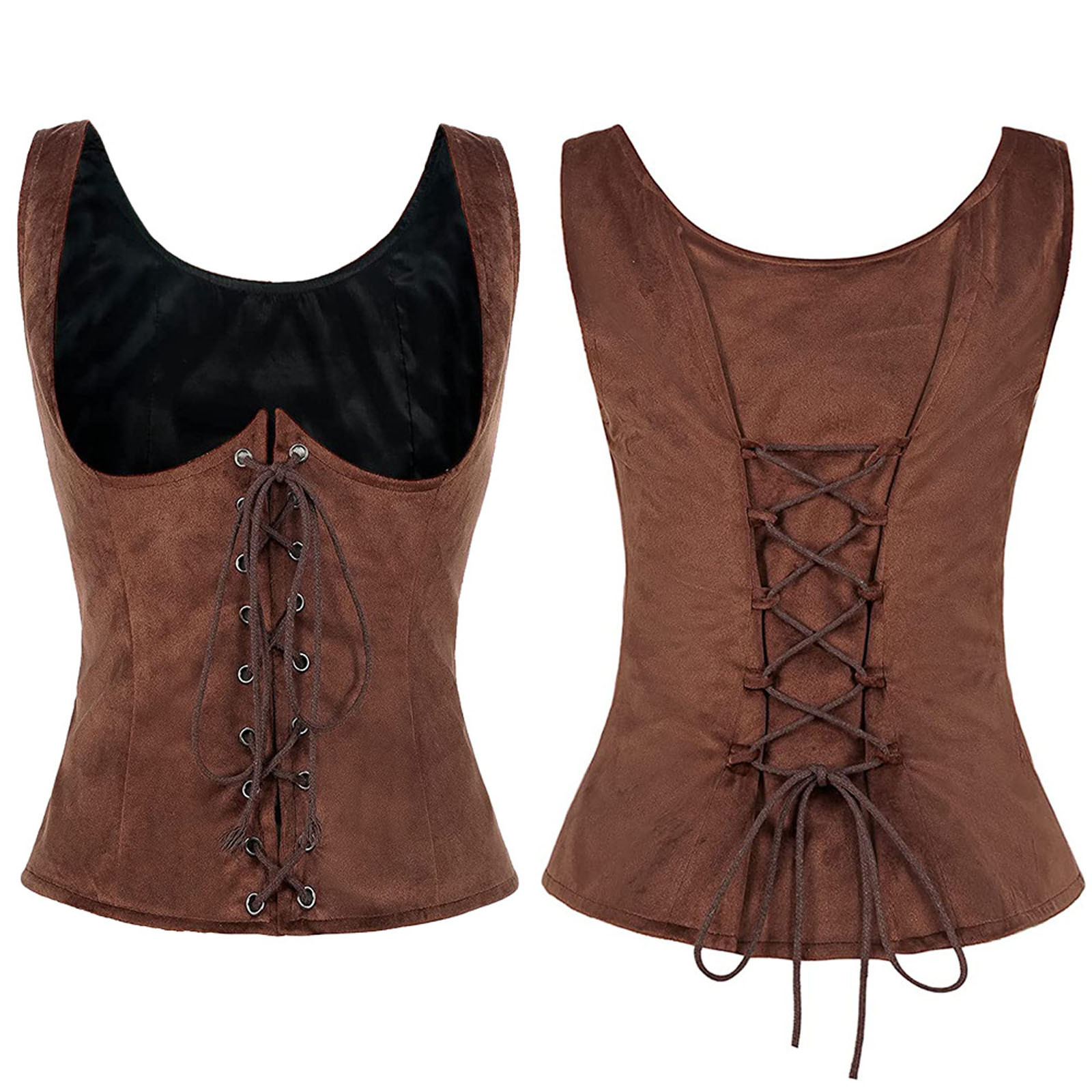 Aboser Renaissance Corset Tops for Unisex Western Cowboy Bustier Top
