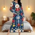 thumbnail image 1 of Aboser Retro Floral Housecoat for Women Zip Up Robes Raglans Long Sleeve Loungewear Cozy Zipper Front Bathrobe Loose Casual Long Home Dress with Pockets, 1 of 9