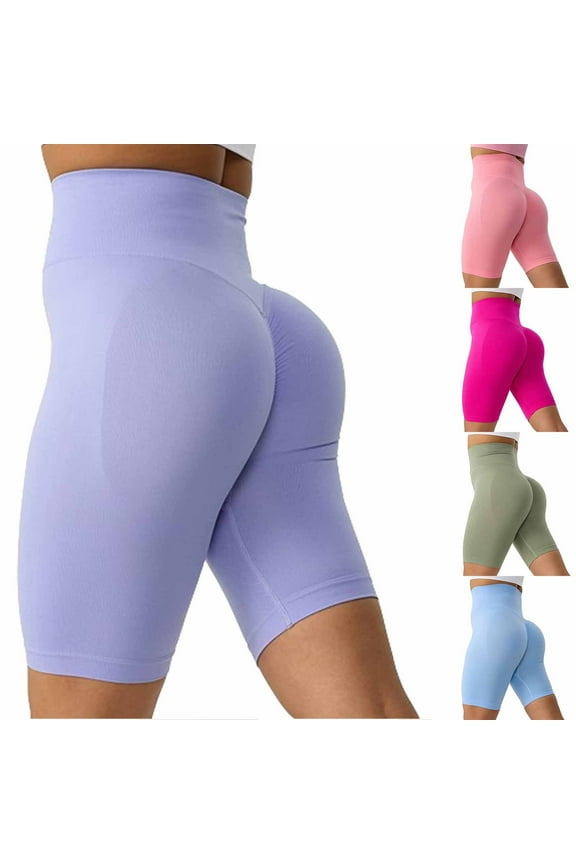 Scrunch Butt Lifting Workout Shorts for Women Athletic Fitness Yoga Shorts No Front Seam Seamless Shorts Gym Running Booty Shorts