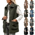 thumbnail image 1 of Aboser Sherpa Vest Jacket for Women Sleeveless Button Down Outerwear Fuzzy Fleece Jackets Warm Cozy Collared Vests Casual Fluffy Coats with Pockets, 1 of 8
