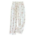 thumbnail image 1 of Aboser Sleep Pants for Women Adjustable Waistband Pajama Pants with Pockets Comfy Soft Floral Lounge Pants Loose Fitting Sleepwear Loungewear, 1 of 2