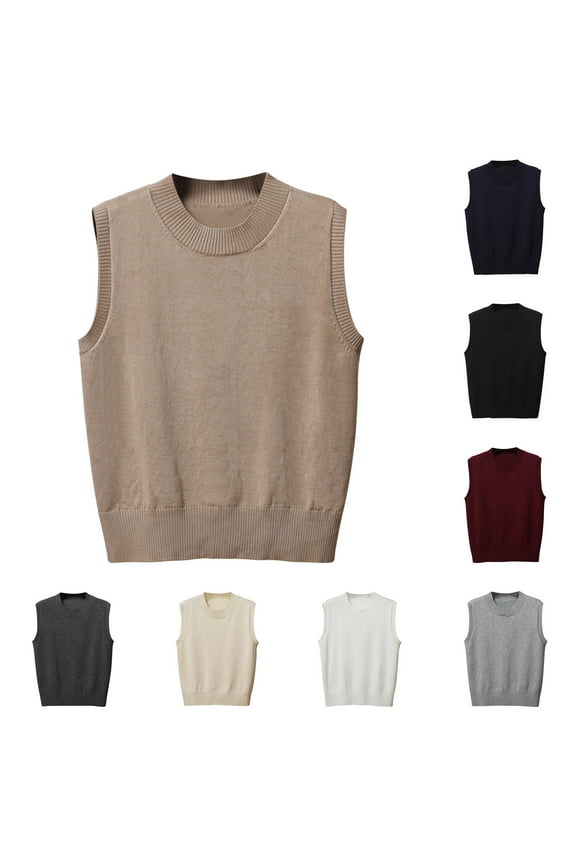 Sleeveless Sweater Vest for Women V Neck Knit Tank Top Loose Casual Knit Pullover Tunics Cozy Soft Uniform Vests Solid Color Fall Waistcoat Gray XXXL