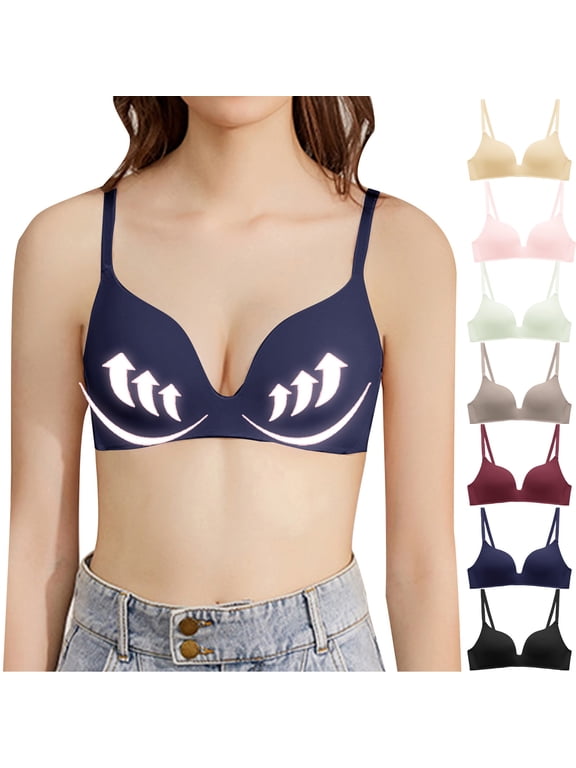 Small Busted Bras for Women Push Up T Shirt Bralettes for Teen Girls Lightly Padded Seamless Bras Comfortable Soft Everyday Bra Beige S